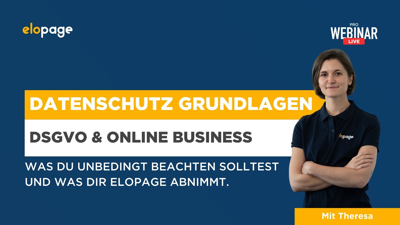 Datenschutz Im Online Business – Hol Dir Die Grundlagen! [Pro Webinar ...