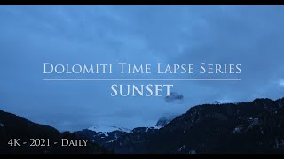 Dolomiti, Val Gardena, Italy | Timelapse Series 365 | Sunset 2021.12.27 | Livestream, Weather 4k