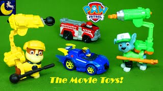 NEW Paw Patrol The Movie Toys Rubble Rocky Pups Race Track Playset Mega Bloks Liberty Kids Toy Video