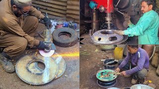 Manufacturing Process of Wheel Rim || Production Process of Iron Wheel Rim || Skills at Display