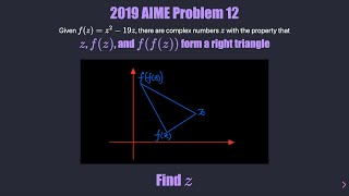 Complex Numbers and Geometry: Solving a 2019 AIME I Problem