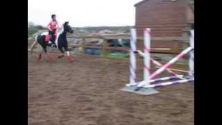 Emma jumping with neckrope