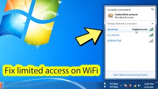 How to fix limited access wifi windows 7