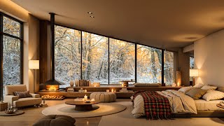 ❄ Serene Winter Bedroom Ambience with Jazz ❄ Soft Piano Melodies for Relaxation and Sleep