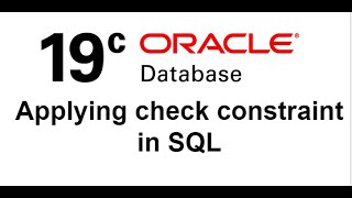Applying check constraint in SQL