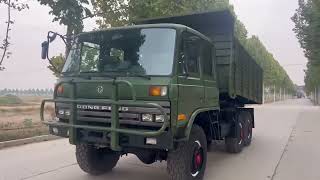 Dongfeng 246 six-wheel drive dump truck, Cummins six-cylinder 190 hp engine,  high and low speed