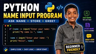 Python Basics for Beginners | Name Input Program Using input() #codestrumwithaniket #codestrum