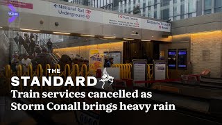 Train services cancelled as Storm Conall brings heavy rain