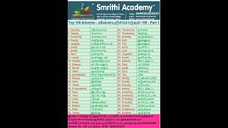 அதிகம் பயன்படுத்தப்படும் வினையுரிச்சொற்கள் பகுதி 1: Most used adverbs part 1