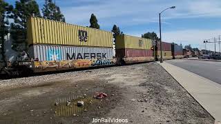 2/9/25 Pre: WB BNSF S train passes Los Nietos/SFS-2 ft. A572 peek meet \u0026 reflection