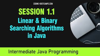 Intermediate Java Programming: Session 1.1 - Introduction to Linear & Binary Searching Algorithms