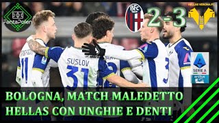 BOLOGNA-VERONA 2-3: COMMENTO \u0026 PAGELLE