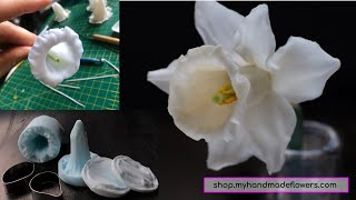 Daffodil Flower Tutorial, How to Make It, Works for Sugar Or Clay Flowers, Using Wallis Veiners