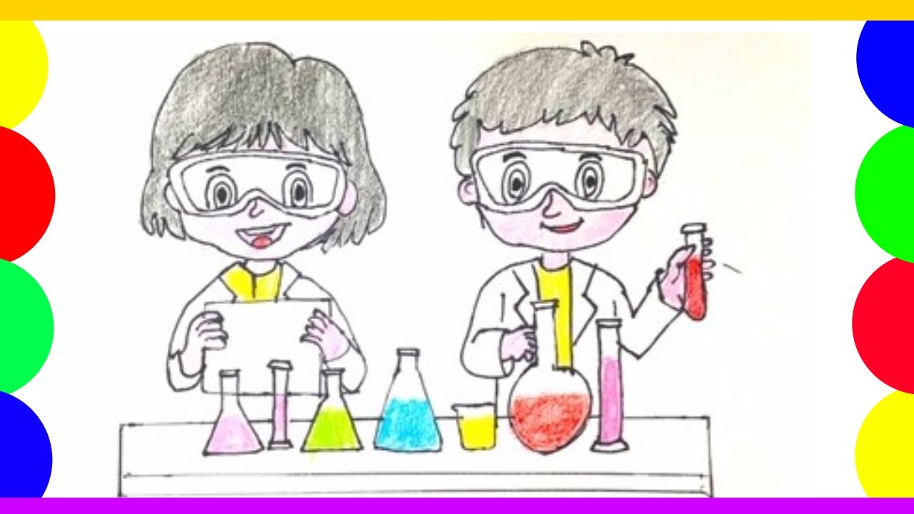 How To Draw A Science Lab Easy Step By Step - YouTube