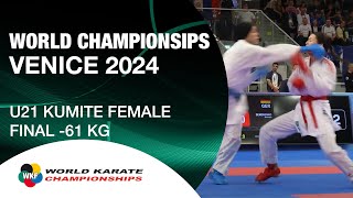 U21 KUMITE FEMALE -61 KG FINAL | R. TOLBA (EGY) VS A. SEMENENKO (GER) | WORLD KARATE FEDERATION