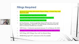 US Business Tax Filing Webinar January 15.2025