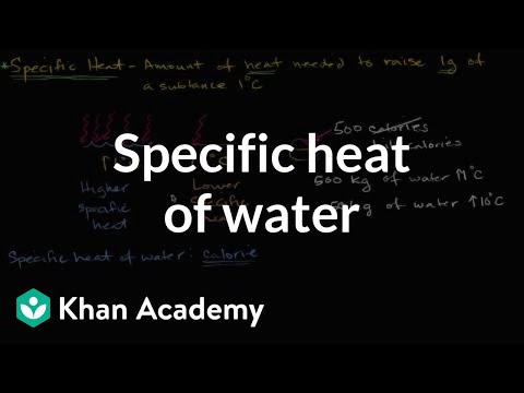 Specific heat of water | Water, acids, and bases | Biology | Khan Academy Specific heat of water | Water, acids, and bases | Biology | Khan Academy