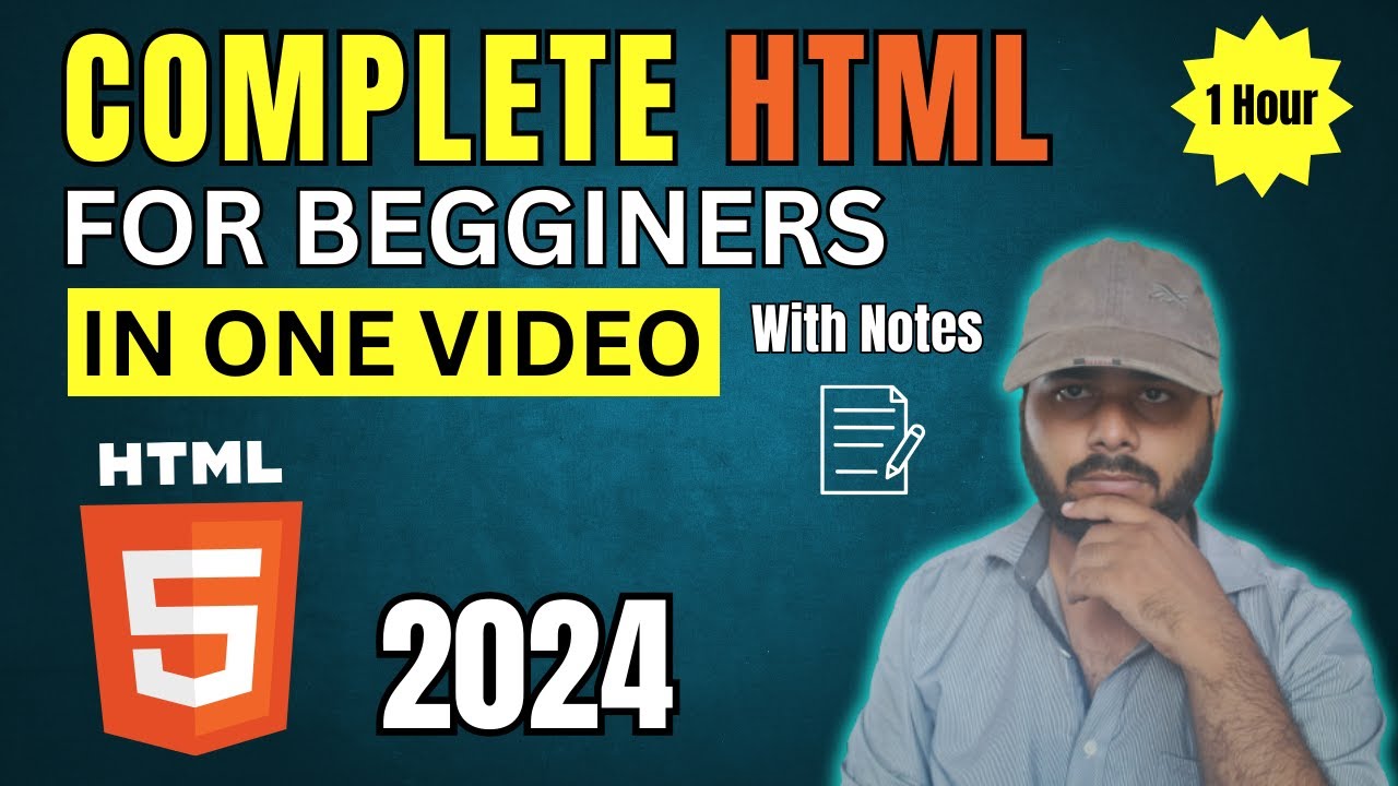 Complete HTML Tutorial For Beginners In Hindi (With Notes)🔥| 2024 HTML5 ...