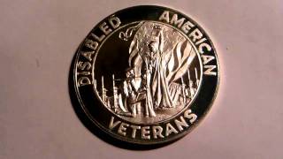 Disabled American Veterans Sterling Solid Silver Coin