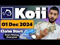 Koii Network Listing 01 Dec 2024 Confirmed - Claiming Process Start