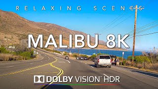 Driving Pacific Coast Highway 8k Hdr Dolby Vision - Malibu Billionaire Beach Sunset Ending Asmr