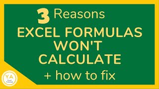 3 Reasons Why Excel Formulas Won’t Calculate + How to Fix – Excel Tutorial