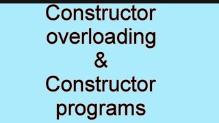 #ICSE X What is Constructor Overloading? #Overloading #Programs #Examples #Explainationvideo