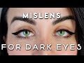 ✨NEW ✨ MISLENS LENSES ON 👁️ BROWN EYES REVIEW ( BEST COLORED LENSES FOR DARK EYES) | STELLA KU