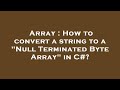 Array : How to convert a string to a 