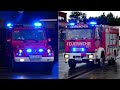 Feuerwehr Taufkirchen rückt mit KdoW, HLF, LF, KLAF mit VSA, RW, MZF und WLF-K AB-SW zum VU PKW aus