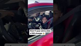 First 11 year old to slide a 392 charger 😱 #viral #explorepage