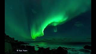 Feb 2023  Northern Light Dance, Uttakleiv Beach, Lofoten Islands, Leknes, Norway  4K