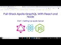 Full-Stack Apollo GraphQL With React and Node: Part 1 - Apollo Server Setup