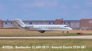 Bombardier CL-600-2B19 CRJ-200 / GE CF34-3B1 Taxi To Takeoff - New Century AirCenter Kansas - N703SA