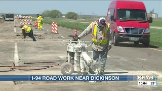 I-94 roadwork near Dickinson ahead of schedule