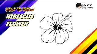 How to draw Hibiscus Flower step by step