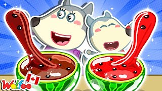 Colorful Watermelon Juice Challenge 🌈 Healthy Habits for Kids 🥰 Wolfoo Kids Cartoon 🇨🇦