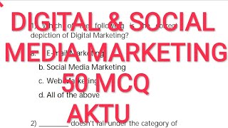 Digital and Social media marketing MCQ for AKTU exam