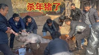 湘西农村杀猪现场，10个小伙蜂拥而至，猪抵死顽抗，终是无力之举