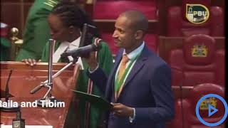 Babu Owino mentions Raila and tibim in his swearing in at parliament