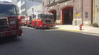 FDNY Engine 218 leaving FDNY Engines 229's Quarters