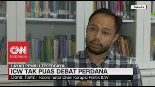 ICW Tak Puas Debat Perdana Pilpres 2019