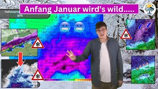 Anfang Januar wird's wild! Von Luftmassengrenze mit Schneefällen bis zu Eisigen Kaltlufteinbrüchen!