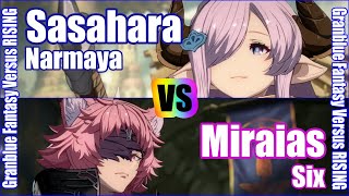 [GBVSR] (4K) Granblue Fantasy Versus Rising Rank match  Sasahara (Narmaya) vs Miraias (Six)