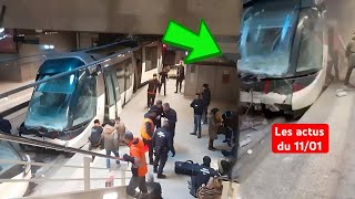 Le moment du collision entre deux trams à la gare de Strasbourg aujourd'hui 😱 tramway accident Tram