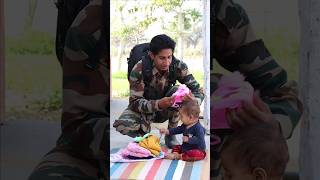 Rudra or fauji papa and Winter Wear village family life #shorts #viral #army #papa #winter