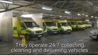 How do you clean and equip 300 ambulances in a day?