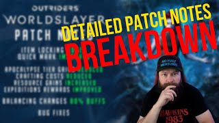 BRAND NEW PATCH just dropped -  here's the detailed breakdown | Outriders Worldslayer