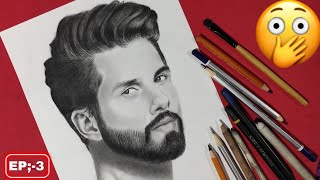 how to draw beard on face||realistic beard drawing tutorial step by step for beginners||men's beard