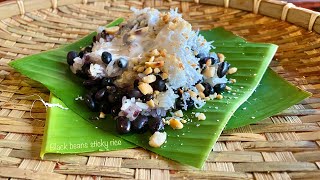Making my childhood breakfast - Black bean sticky rice | Xôi đậu đen nước cốt dừa đậu phộng.